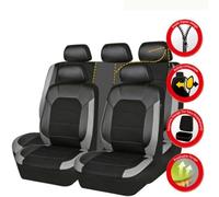 HANROOG Housse Siege Voiture Cuir pour Citroen C4/C4 Pallas/C4 Entreprise/C4 VTS/C4 Bioflex/C4 HDI, Cuir Imperméable Anti-Rayures Respirant Quatre Saisons Pièces Automobiles,Grey