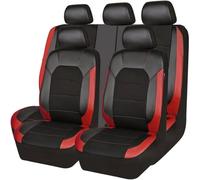 HANROOG Housse Siege Voiture Cuir pour Citroen C4/C4 Pallas/C4 Entreprise/C4 VTS/C4 Bioflex/C4 HDI, Cuir Imperméable Anti-Rayures Respirant Quatre Saisons Pièces Automobiles,Red