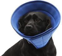 HanryDong Collier élisabéthain pour chien et chat, cône de récupération doux, guérison plus rapide, confortable, réglable, facile à manger, dormir, anti-morsure/léchage pour chat, chien, lapin (bleu