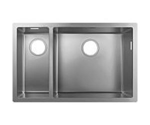 Hans Grohe S719-U655 vier 43429800 acier inoxydable, 180x450mm, 1 bassin principal et supplémentaire