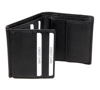 Hans Kniebes| Portefeuille en cuir nappa pour homme | Petit portefeuille pour homme avec 9 compartiments pour cartes | Portefeuille avec protection RFID | Portefeuille en cuir nappa | Portefeuille