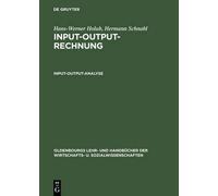 Hans-Werner Holub Hermann Schnabl Input-Output-Analyse (Relié)