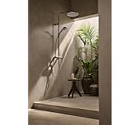 Système de douche Hansa AURELIA avec thermostat 4719910380, douche de pluie, mural, 3 jets, rond, acier brossé