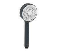 HANSA BASICJET Pommeau de douche avec 3 types de jet, fonction anti-calcaire, pommeau de douche de 95 mm de diamètre, raccord standard G 1/2, noir