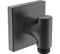 Hansa coude de raccordement mural 290023-33 montage mural, G 2000 /2, carré, noir mat