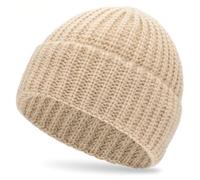 HANSA-FARM Bonnet épais pour bébé en alpaga - Chaud et léger en 80 % d'alpaga bébé - Fabriqué en Allemagne, beige, taille unique