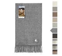 HANSA-FARM | Extra Large Couverture bébé alpaga - 200 x 130 cm - Doux et Moelleux en 100% Laine d'alpaga bébé Plaid Couvre-lit Gris Moyen uni (Gris)