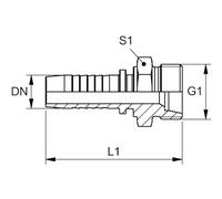 Hansa-Flex Raccord de jonction en acier très résistant avec pression 420 bar M24 x 1,5 Filetage cylindrique 8 mm de diamètre et 58 mm de longueur