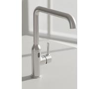 Robinet de cuisine HANSA HANSAVANTIS Style, Bluetooth, 230/9V, capteur PSD, bec orientable, saillie 255mm, 5421220980, Couleur: Acier brossé