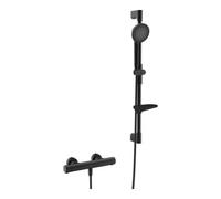 HANSA Hansa Duschsystem HANSAPRISMA avec thermostat, montage mural, 770 mm, noir mat Quantité:1
