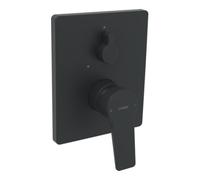HANSA HANSATWIST Mitigeur de bain et douche, kit de finition, encastré, rosace carrée, 8984908333, Couleur: Noir Mat