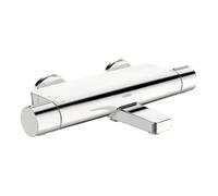 HANSA HANSAOPTIMA Mitigeur de bain et douche, thermostatique, fonction éco, saillie 131mm, MagShelf, avec dispositif de sécurité, 65132201, Couleur: chrome