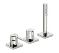 HANSA Hansa HANSARONDA Set de montage prêt Mitigeur monocommande bidet 3 trous, rosace carrée, chrome Quantité:1