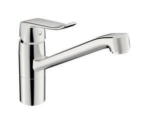 HANSA Hansa Mitigeur monocommande d'évier HANSACARE o ALG, noir, levier long, bec 214 mm, chromé Quantité:1