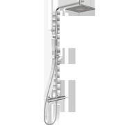 Système de douche Hansa AURELIA avec thermostat 4719911380, douche de pluie, mural, 1 jet, carré, acier brossé