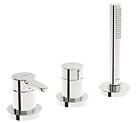 Hansa Hansadesigno Hansa Hansadesigno Mitigeur monocommande pour tous les sets de montage 3 trous, rosace ronde, chrome