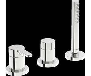 HANSA HANSADESIGNO Style Set de montage final pour bain/douche, 3 trous, rosace ronde, 53259063