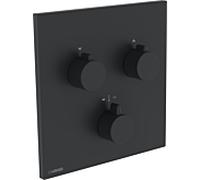 Hansa HANSAEASYMIX 8872 Kit de finition 8872906233 EasyMix, kit de finition pour deux sorties, carré, noir mat