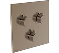 Hansa HANSAEASYMIX 8872 Kit de finition 8872906281 EasyMix, kit de finition pour deux sorties, carré, bronze brossé