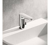 Hansa HANSAELECTRA infrarouge mitigeur lavabo 91002219 chromé , fonctionnement sur batterie, projection 123 mm