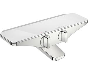 HANSA HANSAEMOTION Mitigeur bain/douche, saillie 137mm, avec verre de sécurité, chrome/blanc, 5864217182
