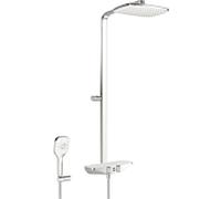 Hansa Thermostat de douche Hansaemotion 5865017282 AP, fonctionnement sur batterie, 3 chromé , chromé sécurité, chromé / blanc