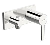 Robinet de douche Hansa Hansaronda, kit de finition, encastrÃ©, rosace carrÃ©e, saillie : 60 mm, 44589583 - 44589583