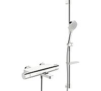 Hansa Système de douche Hansaoptima 48372331 avec thermostat, montage mural (2 trous), chromé