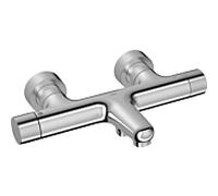 Hansa HANSAPRISMA mitigeur bain et douche 5810230180 avec thermostat, montage mural, acier brossé