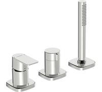Hansa Armaturen Mitigeur bain/douche Hansastela 57319173 chromé 3 trous, inverseur rotatif, arrondi