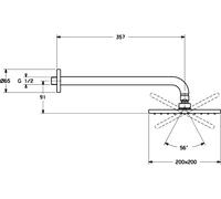 Hansa douche de Hansa Hansaviva 44260240 chromé , 200 x 200 mm, anti-calcaire, bras de douche 350 mm