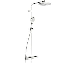 HANSA HANSAVIVA Mitigeur de douche à effet pluie, Thermo Cool, MagShelf, avec thermostat, hauteur 1190mm, 65159201, Couleur: chrome