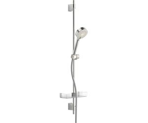 Hansa Kit barre murale/kit de douche Basicjet | + barre murale, kit de montage, douchette, tuyau, curseur, porte-savon | barre 920 mm, diamètre de la tête de douche : Ø 95 mm, 3 jets, flexible de