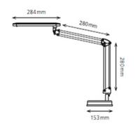 HANSA Lampe de bureau à LED 4 Stars, avec pince, argent