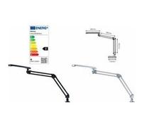 Hansa Lampe de bureau à LED 4 Stars, avec pince, argent Argent