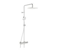 HANSA MICRA Style Système de douche complet avec thermostat, douche à effet pluie pivotante, pommeau de douche avec tuyau et barre de douche à 3 jets, pommeau de douche et douchette à trois jets