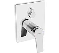 Hansa Mitigeur bain/douche encastré Hansatwist 89843083 – dispositif de sécurité, rosace carrée