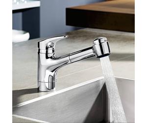 Hansa Mix Mitigeur de cuisine pivotant, avec douchette extractible, 01382283,