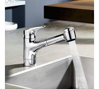 Hansa Mix Mitigeur de cuisine pivotant, basse pression, avec douchette extractible, 01361183,