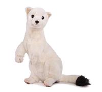Hansa Peluche Hermine Blanche Dressée 28cmH