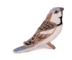 Hansa - Peluche Oiseau Moineau (x2) 14cmH