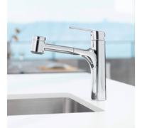 Hansa Robinet cuisine Hansaronda 55191133 – chromé, basse pression, bec pivotant extensible 200 mm