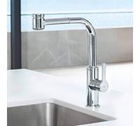 Hansa Ronda Mitigeur de cuisine pivotant, basse pression, avec douchette extractible, 55231103,