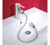 Hansa Mitigeur lavabo Hansaronda 03012173 chromé bec extensible avec vidage saillie 125 mm