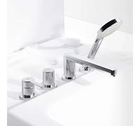 Hansa Hansaronda robinetterie de baignoire, set de finition, avec dispositif de sécurité, rosace ronde, saillie : 238 mm, 4 trous, 03402473 - 03402473