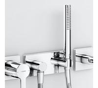 Hansa Universal Set de douche avec raccord mural coudé et support, 1 jet, 44430100,