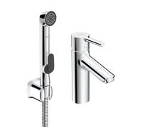 HANSA HANSAVANTIS XL Mitigeur de lavabo, douchette fonctionnelle et accessoires inclus, saillie 114mm, sans vidage, chromé, 52682267