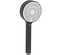 Hansa Armaturen Douchette à main Hansabasicjet – Ø 95 mm anti-calcaire, 3 jets, débit éco, noir mat