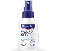 Hansaplast Spray pour plaies (50 ml), pour nettoyage antiseptique des plaies par rinçage mécanique, spray protège contre les infections des plaies, incolore et particulièrement doux pour la peau
