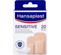 HANSAPLAST Sensitive Pansements hypoallergéniques peaux claires (1 x 20 pces), Pansements universels respirants et résistants, Pansements prédécoupés pour peaux claires